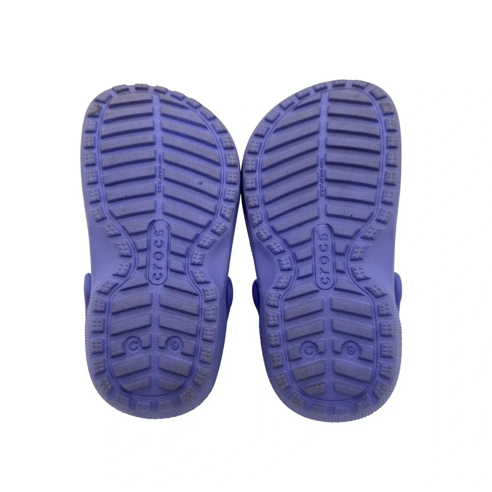 Crocs Kids Classic Lined Clogs Purple Fleece Warm Comfort Shoes C9‎